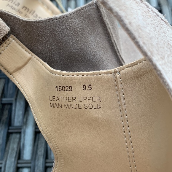 SOPHIA milano Taupe Suede Wedge Sandals - Picture 10 of 13